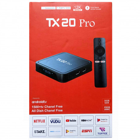 TX20 Pro 12K Android TV Box 8GB RAM 128GB ROM with Voice Control Remote