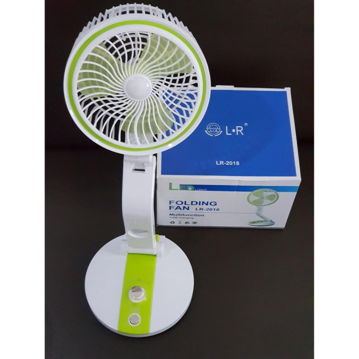 Rechargable Folding Table Fan With LED Light